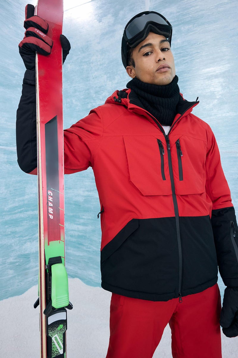 DeFacto Red Man Slim Fit Hooded Waterproof Ski Jacket Casual - Image 2